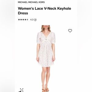 MICHAEL MICHAEL KORS Women's Lace V-Neck Keyhole Dress